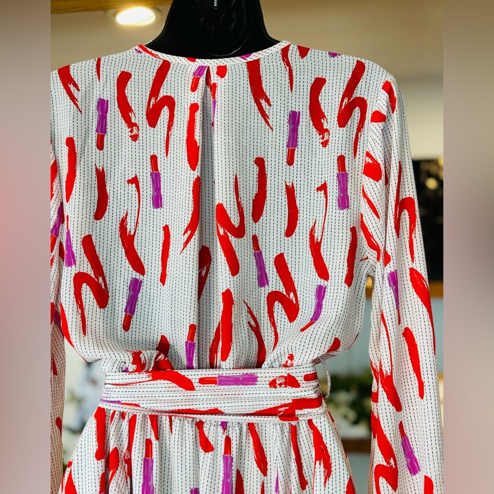 The Moon-Elegant Red and Purple Patterned Maxi Dress - Picture 13 of 14